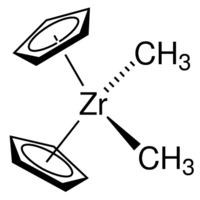 Bis(cyclopentadienyl)dimethyl zirconium - CAS:12636-72-5 - Dimethyldicyclopentadienylzirconium, Dimethylzirconocene, Ziegler-Natta polymerization catalyst, 47Me2(Cp)2
